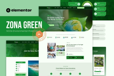 Zona Green -  NGOs Environmental Protection  Elementor Template Kit