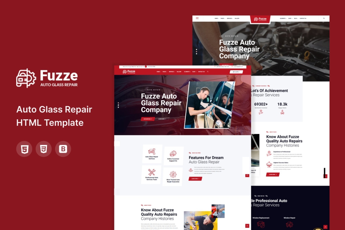 Fuzze - Auto Glass Repair HTML Template